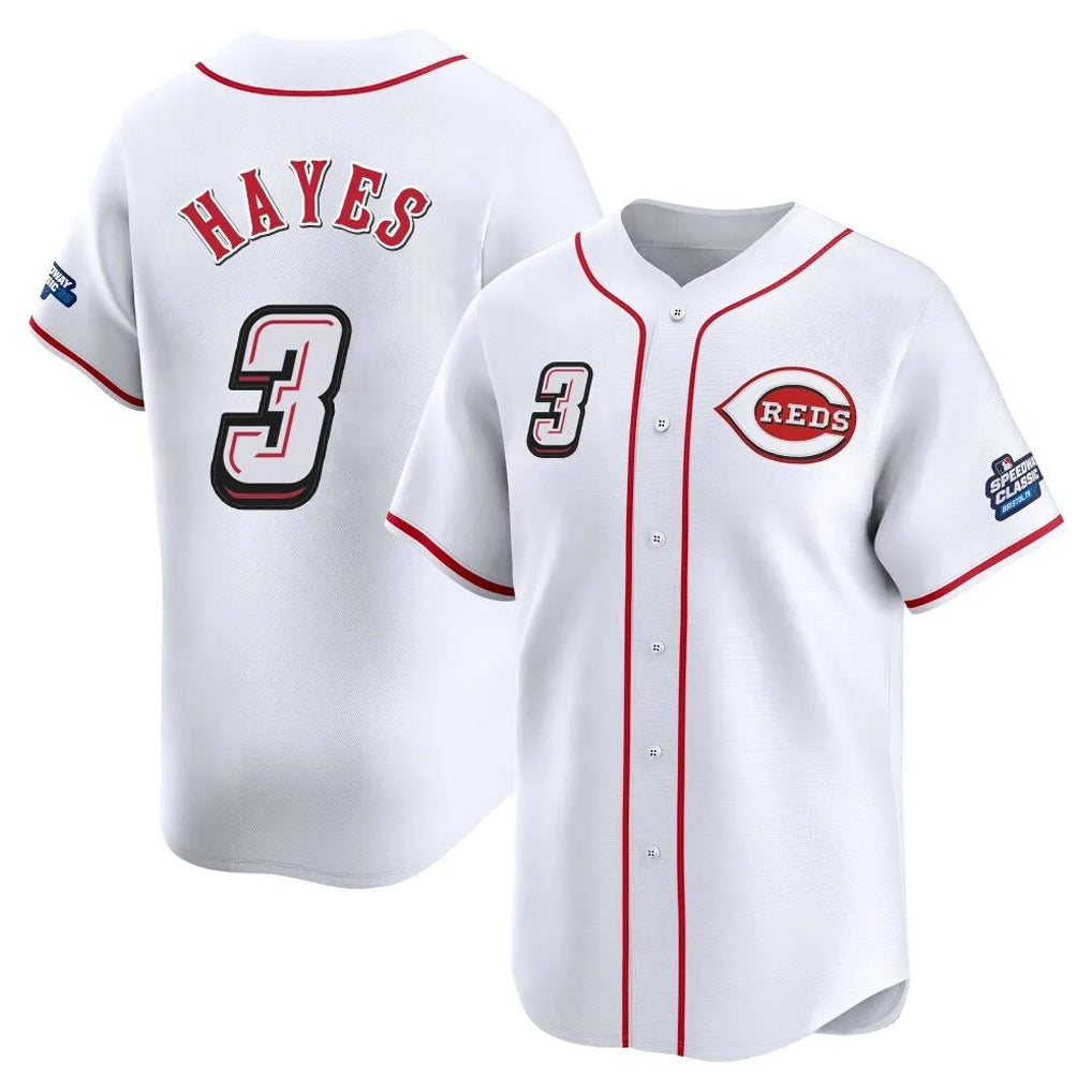 Choea C.Reds #3 Ke'Bryan Hayes Player White Speedway Classic Home Limited Stitched Jerseys