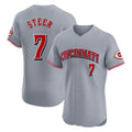 Choea C.Reds #7 Spencer Steer Player Gray Limited Elite Home Stitched Jerseys
