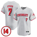 Choea C.Reds #7 Spencer Steer Player Gray Vapor Premier Limited Home Stitched Jerseys