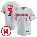 Choea C.Reds #7 Spencer Steer Player Gray Vapor Premier Limited Home Stitched Jerseys