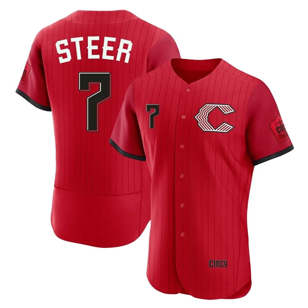 Choea C.Reds #7 Spencer Steer Player Red 2026 City Connect Limited Elite Home Stitched Jerseys