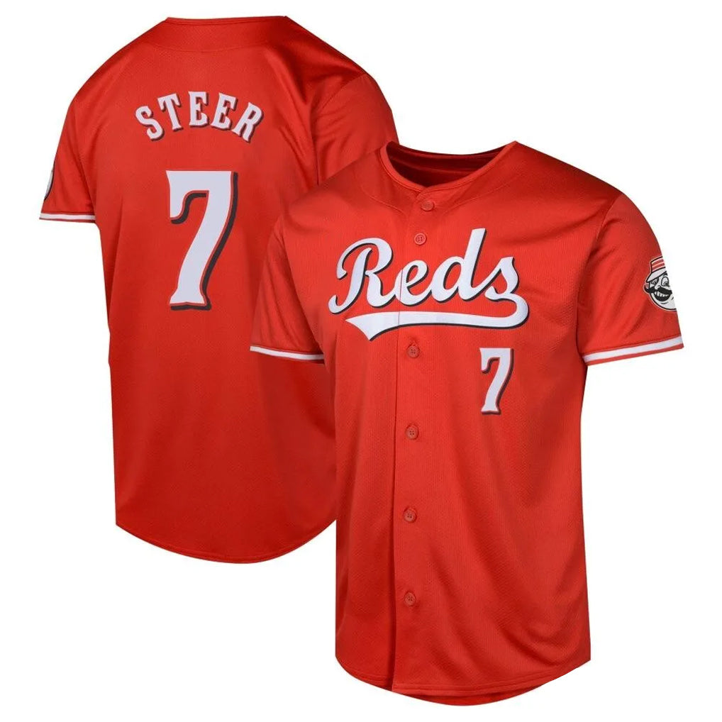 Choea C.Reds #7 Spencer Steer Player Red 2026 City Connect Limited Home Stitched Jerseys