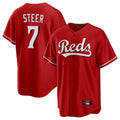 Choea C.Reds #7 Spencer Steer Player Red Home Game Stitched Jerseys