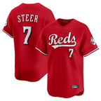 Choea C.Reds #7 Spencer Steer Player Red Home Limited Stitched Jerseys