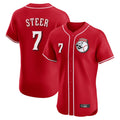 Choea C.Reds #7 Spencer Steer Player Red Limited Elite Home Game Stitched Jerseys