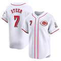 Choea C.Reds #7 Spencer Steer Player White Home Limited Stitched Jerseys