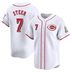 Choea C.Reds #7 Spencer Steer Player White Home Limited Stitched Jerseys