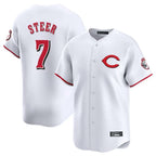 Choea C.Reds #7 Spencer Steer Player White Limited Home Stitched Jerseys