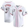 Choea C.Reds #7 Spencer Steer Player White Speedway Classic Home Limited Stitched Jerseys