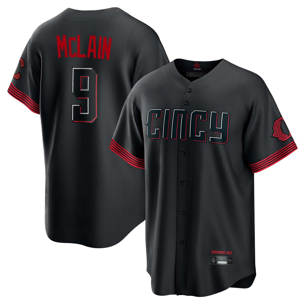 Choea C.Reds #9 Matt McLain Player Black City Connect Home Game Stitched Jerseys