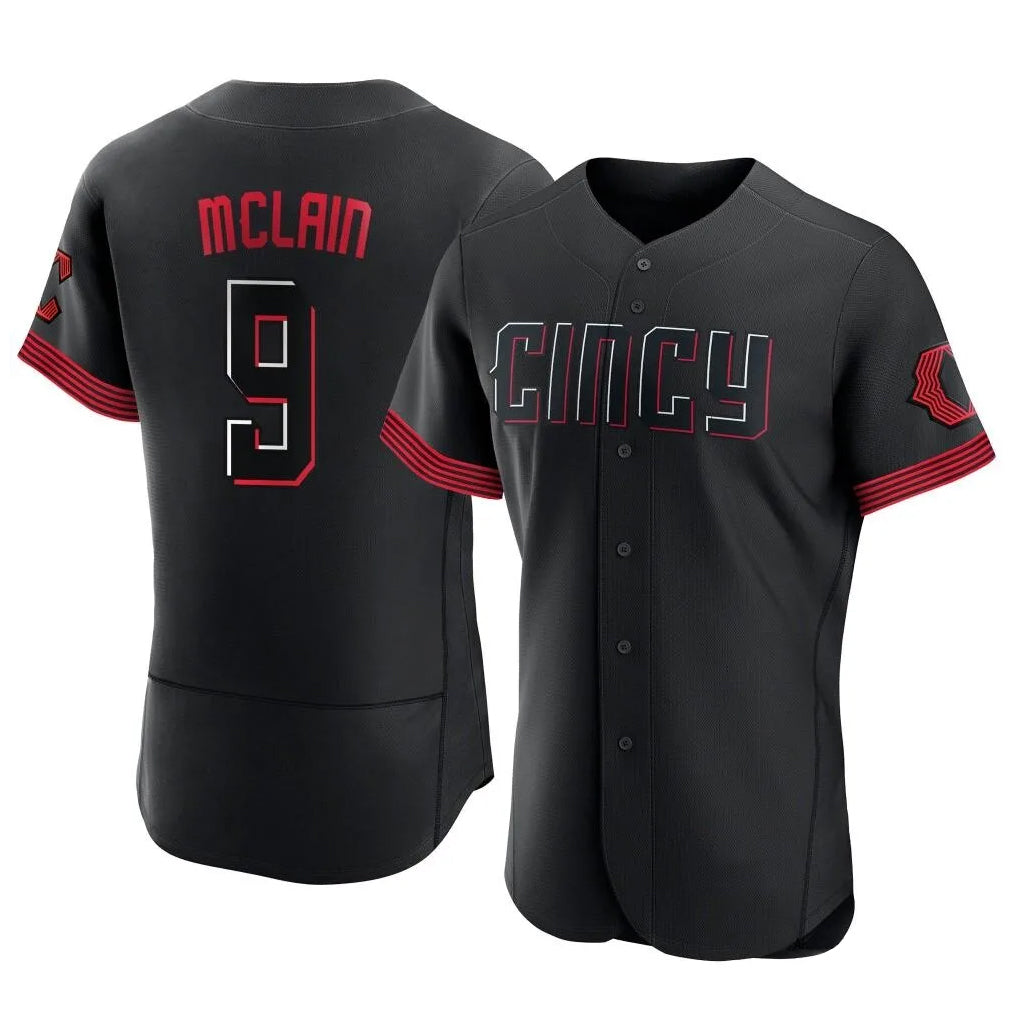 Choea C.Reds #9 Matt McLain Player Black City Connect Limited Elite Home Stitched Jerseys