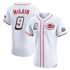 Choea C.Reds #9 Matt McLain Player White Speedway Classic Limited Elite Home Stitched Jerseys
