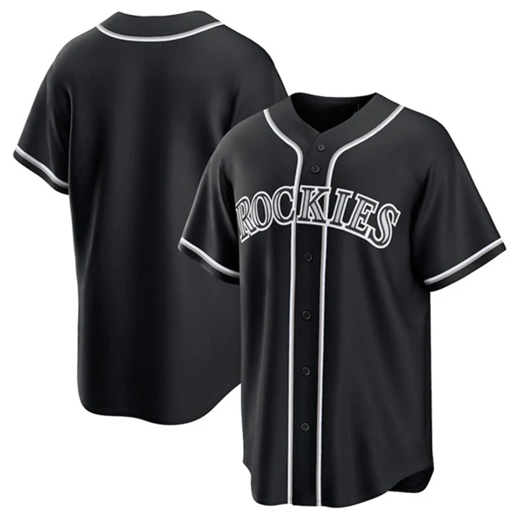 Choea C.Rockies Black Fashion Out Home Game Blank Player Stitched Jerseys