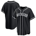 Choea C.Rockies Black Fashion Out Home Game Blank Player Stitched Jerseys