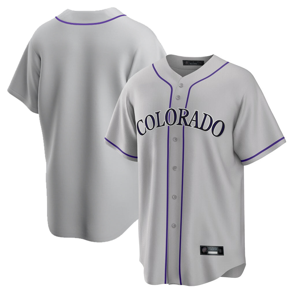 Choea C.Rockies Gray Game Home Blank Player Stitched Jerseys