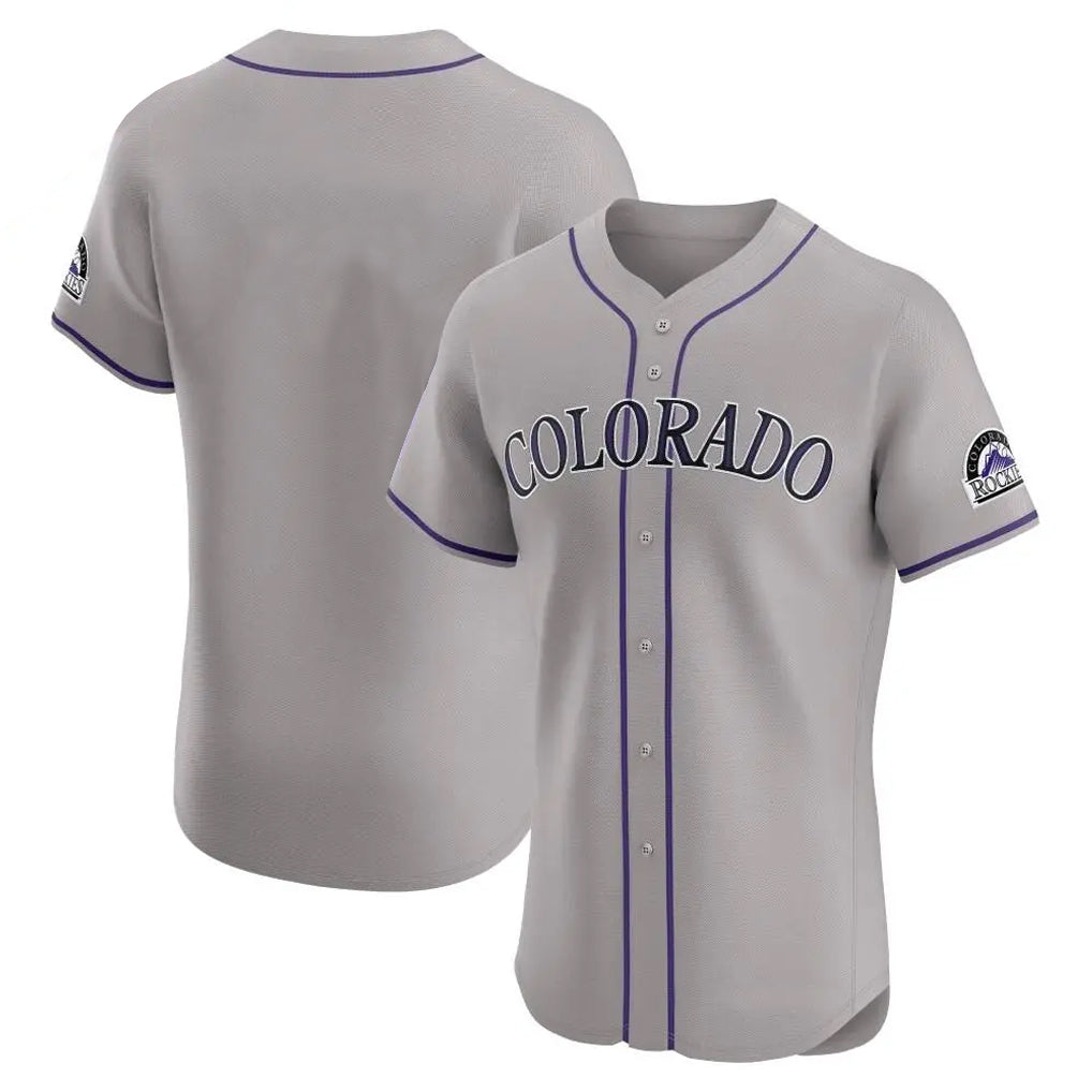 Choea C.Rockies Gray Limited Elite Home Blank Player Stitched Jerseys