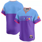Choea C.Rockies Purple-Light Blue City Connect Limited Home T-shirt Blank Player Stitched Jerseys