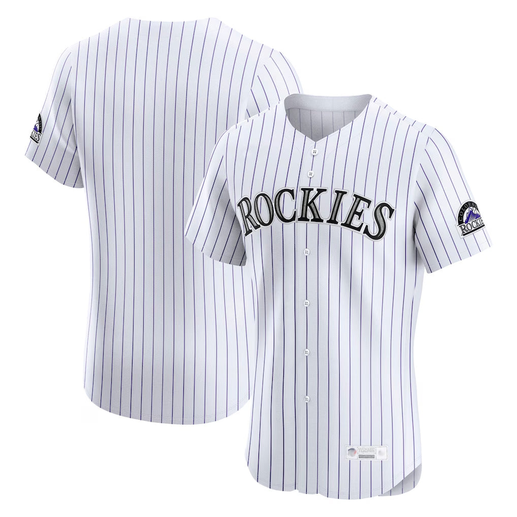 Choea C.Rockies White Limited Elite Home Blank Player Stitched Jerseys