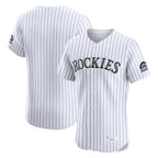 Choea C.Rockies White Limited Home Blank Player Stitched Jerseys