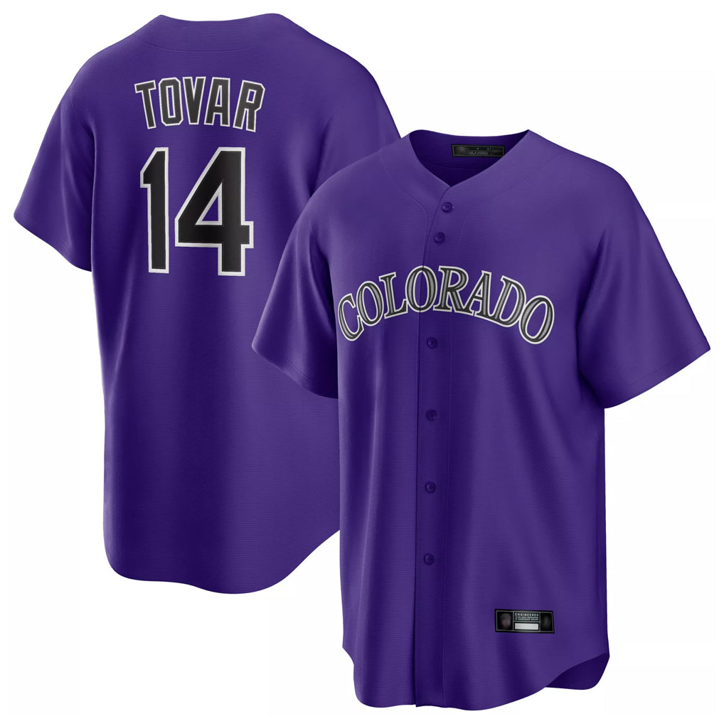 Choea C.Rockies #14 Ezequiel Tovar Player Purple Game Home Stitched Jerseys