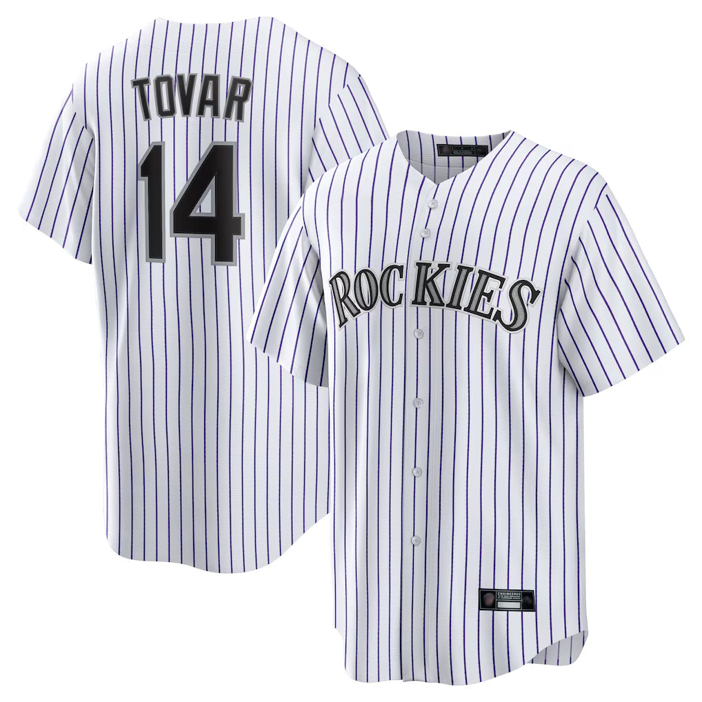 Choea C.Rockies #14 Ezequiel Tovar Player White Game Home Stitched Jerseys