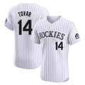 Choea C.Rockies #14 Ezequiel Tovar Player White Limited Elite Home Stitched Jerseys