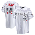 Choea C.Rockies #14 Ezequiel Tovar White USA 250 Fourth of July Home Stadium Jersey