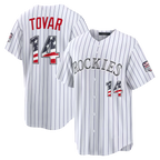 Choea C.Rockies #14 Ezequiel Tovar White USA 250 Fourth of July Home Stadium Jersey