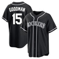 Choea C.Rockies #15 Hunter Goodman Player Black Fashion Out Home Game Stitched Jerseys