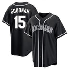 Choea C.Rockies #15 Hunter Goodman Player Black Fashion Out Home Game Stitched Jerseys