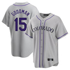 Choea C.Rockies #15 Hunter Goodman Player Gray Game Home Stitched Jerseys