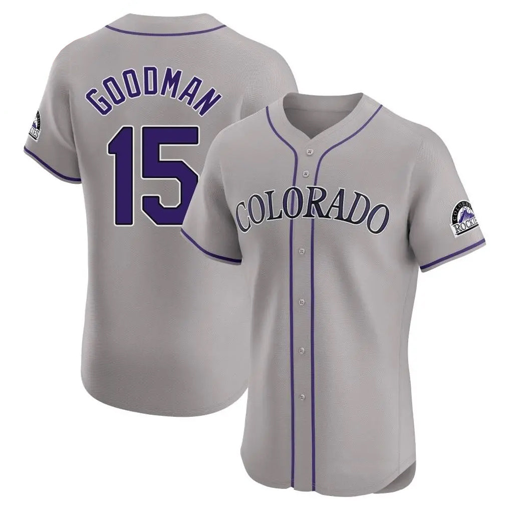 Choea C.Rockies #15 Hunter Goodman Player Gray Limited Elite Home Stitched Jerseys