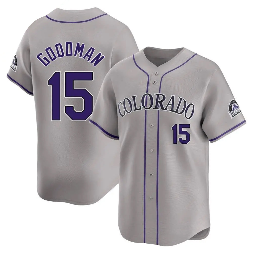 Choea C.Rockies #15 Hunter Goodman Player Gray Limited Home Stitched Jerseys