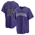 Choea C.Rockies #15 Hunter Goodman Player Purple Game Home Stitched Jerseys