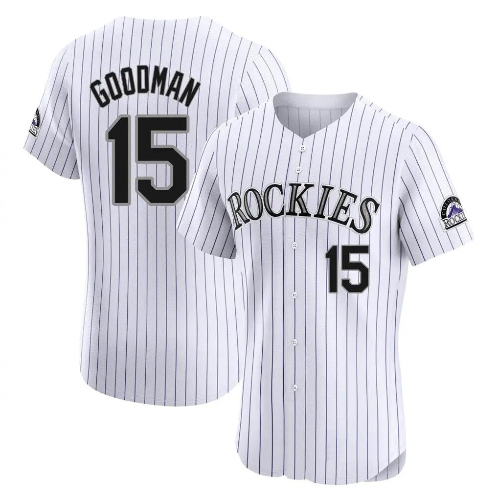 Choea C.Rockies #15 Hunter Goodman Player White Limited Elite Home Stitched Jerseys