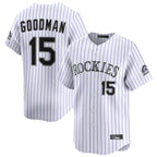 Choea C.Rockies #15 Hunter Goodman Player White Limited Home Stitched Jerseys