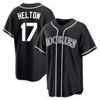 Choea C.Rockies #17 Todd Helton Player Black Fashion Out Home Game Stitched Jerseys