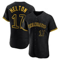 Choea C.Rockies #17 Todd Helton Player Black Snake Skin City Limited Elite Home Stitched Jerseys