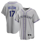 Choea C.Rockies #17 Todd Helton Player Gray Game Home Stitched Jerseys