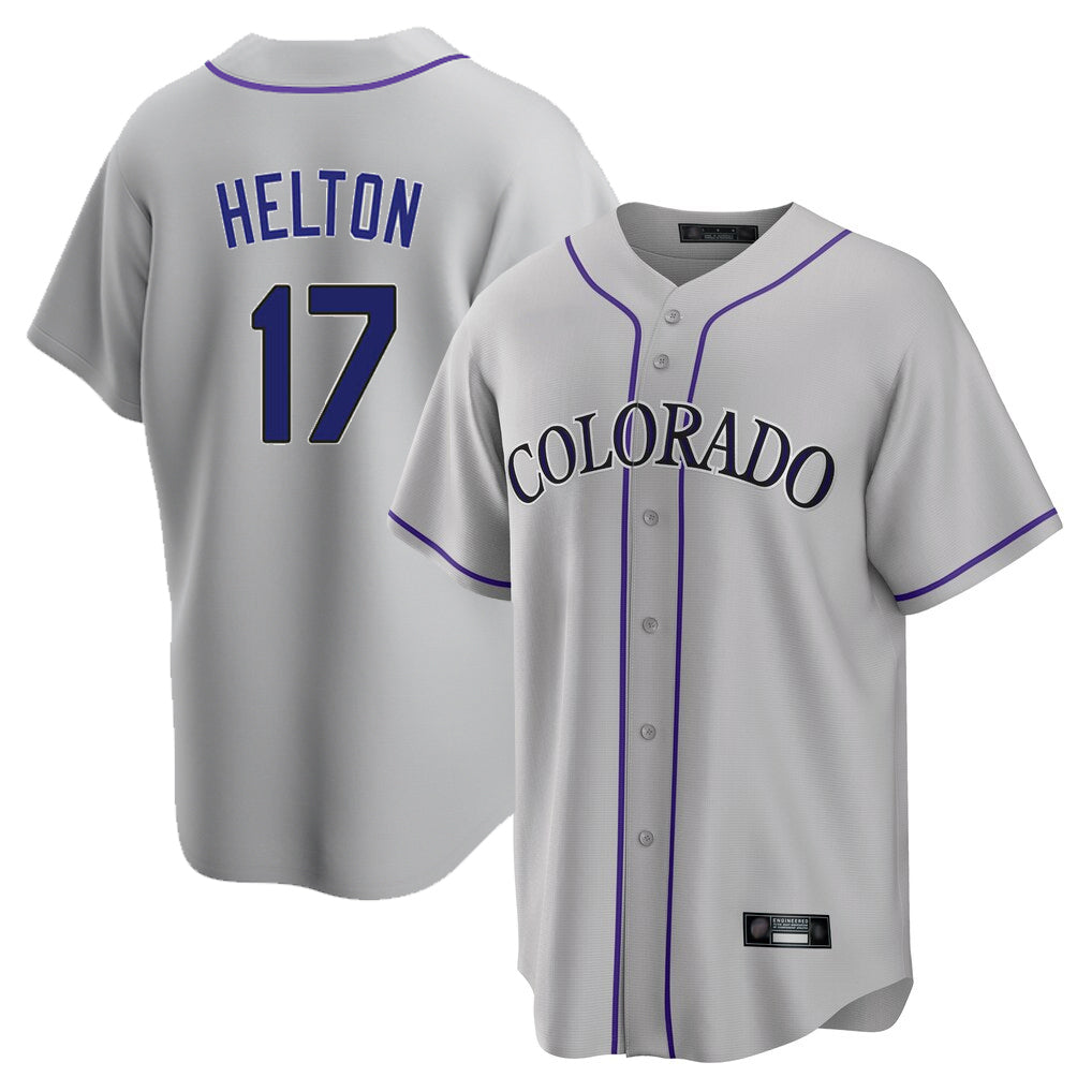 Choea C.Rockies #17 Todd Helton Player Gray Game Home Stitched Jerseys