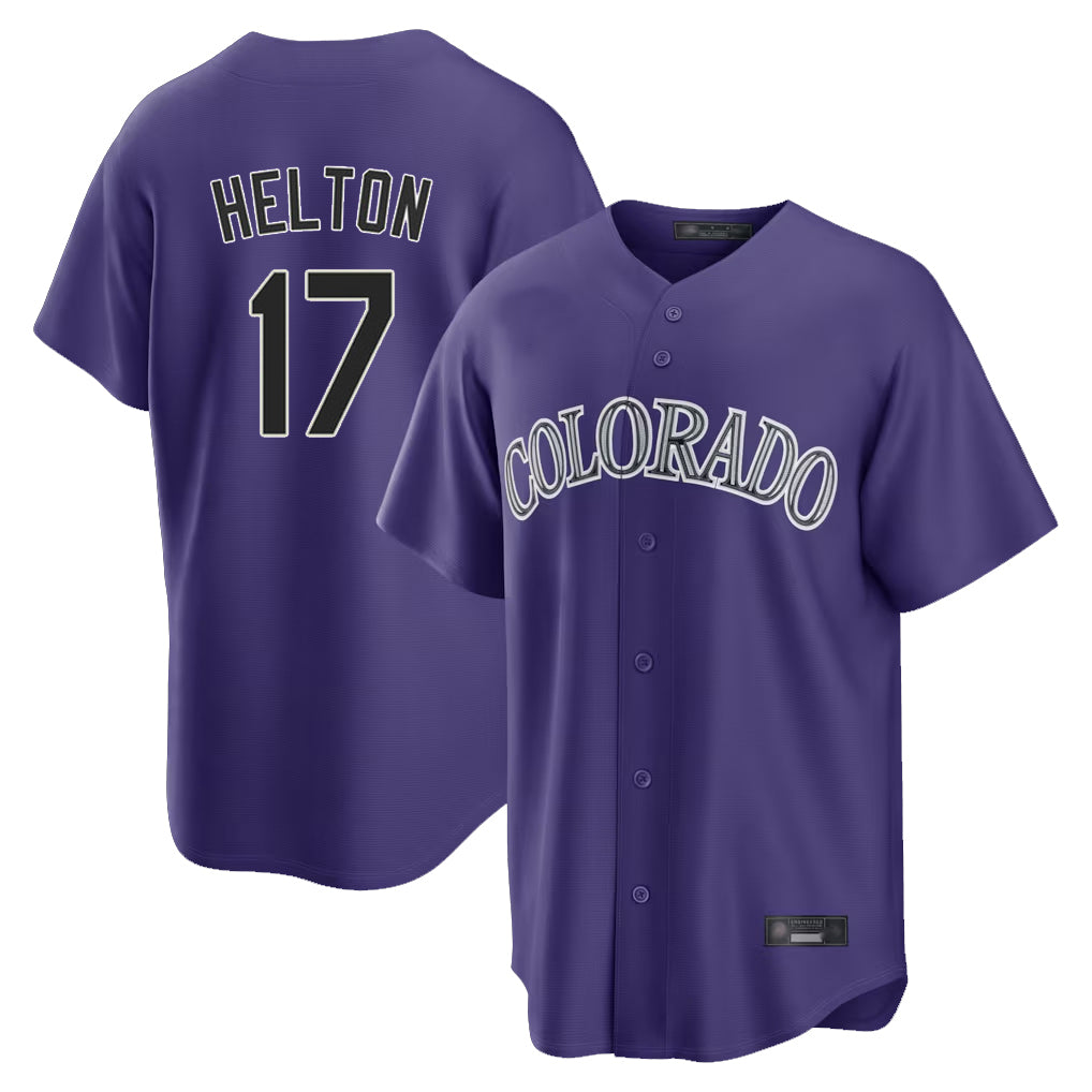 Choea C.Rockies #17 Todd Helton Player Purple Game Home Stitched Jerseys