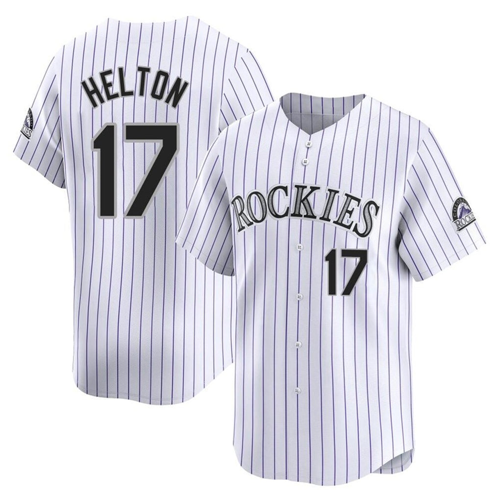 Choea C.Rockies #17 Todd Helton Player White Limited Home Stitched Jerseys