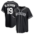 Choea C.Rockies #19 Charlie Blackmon Player Black Fashion Out Home Game Stitched Jerseys