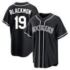 Choea C.Rockies #19 Charlie Blackmon Player Black Fashion Out Home Game Stitched Jerseys