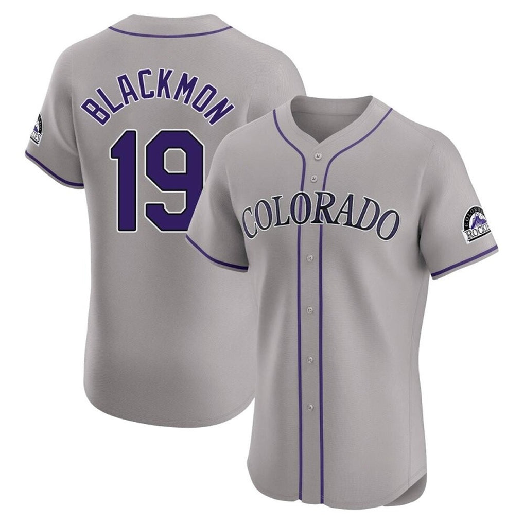 Choea C.Rockies #19 Charlie Blackmon Player Gray Limited Elite Home Stitched Jerseys