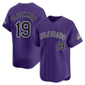 Choea C.Rockies #19 Charlie Blackmon Player Purple Limited Home Stitched Jerseys