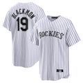 Choea C.Rockies #19 Charlie Blackmon Player White Game Home Stitched Jerseys