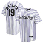 Choea C.Rockies #19 Charlie Blackmon Player White Game Home Stitched Jerseys