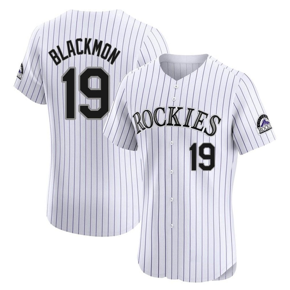 Choea C.Rockies #19 Charlie Blackmon Player White Limited Elite Home Stitched Jerseys