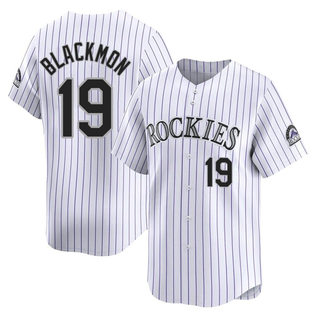 Choea C.Rockies #19 Charlie Blackmon Player White Limited Home Stitched Jerseys